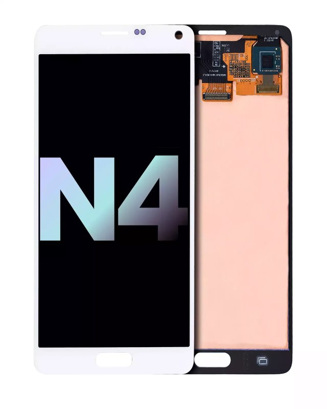 Display OLED completo senza Frame per Samsung Galaxy Note 4 (Service Pack) (Bianco)