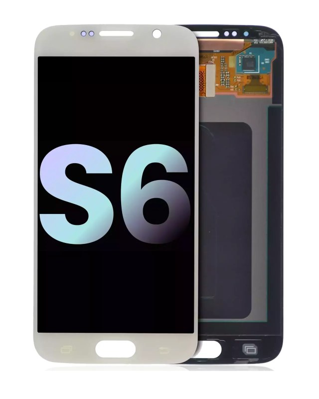 Display OLED completo senza Frame per Samsung Galaxy S6 (Service Pack) (Bianco perla)
