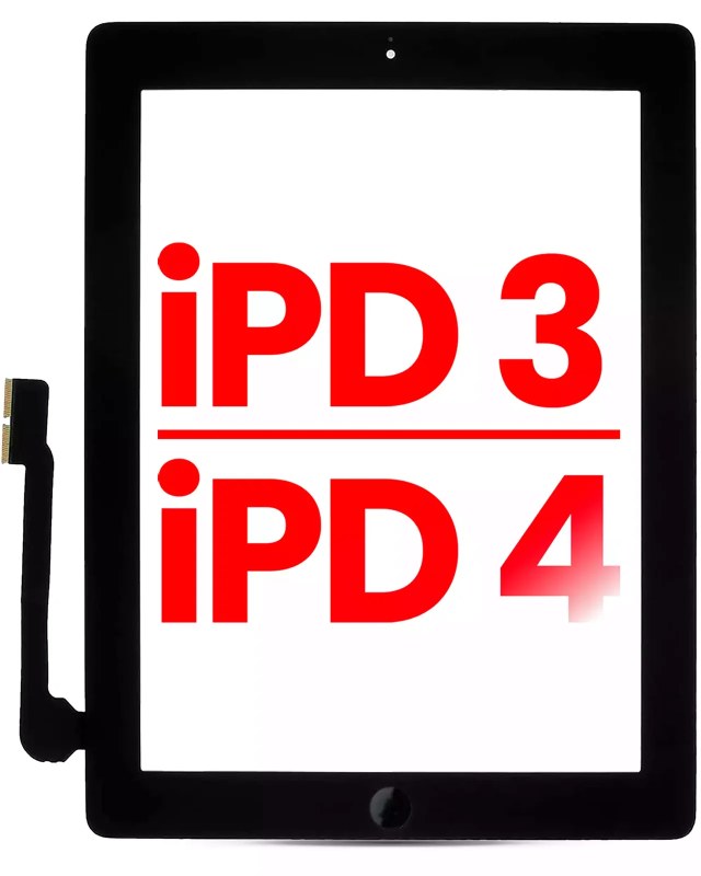 Touch screen per iPad 3 / iPad 4 (Tasto Home Pre-Installed per iPad 3) (Aftermarket Plus) (Nero)