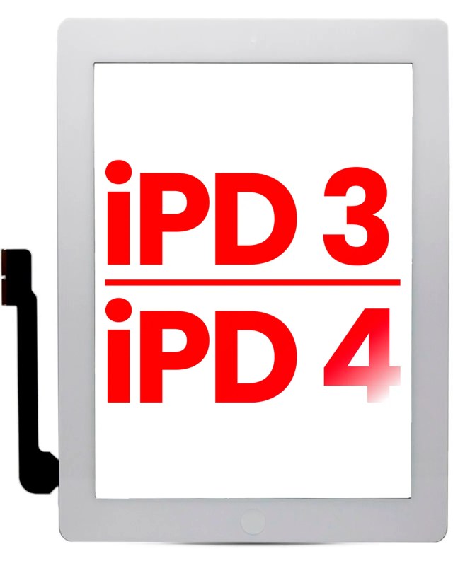 Touch screen per iPad 3 / iPad 4 (Tasto Home Pre-Installed per iPad 3) (Aftermarket Plus) (Bianco)