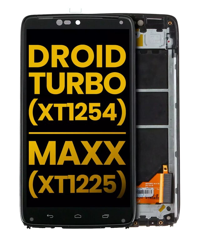 Display LCD completo con Frame per Motorola Droid Turbo (XT1254 / 2014) / Moto Maxx (XT1225) (Refurbished) (Nero)