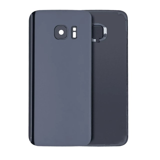 vetro cover posteriore con Vetro fotocamera per Samsung Galaxy S7 (No Logo) (Nero Onyx)