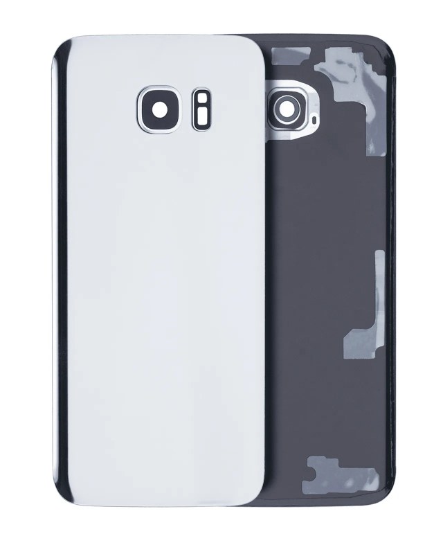 vetro cover posteriore con Vetro fotocamera per Samsung Galaxy S7 Edge (No Logo) (Argento)
