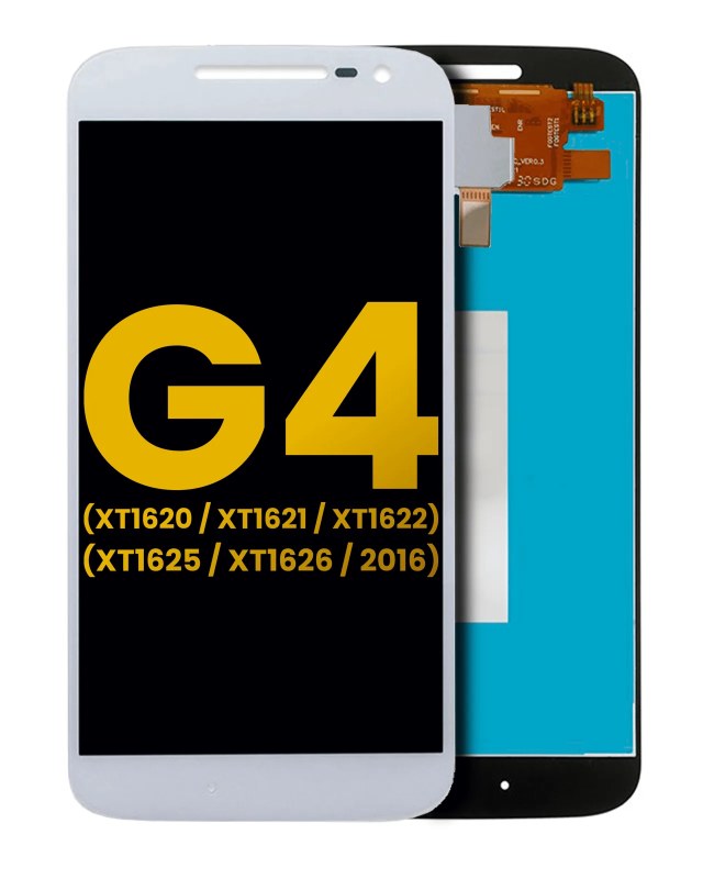 Display LCD completo senza Frame per Motorola Moto G4 (XT1620 / XT1621 / XT1622 / XT1625 / XT1626 / 2016) (Refurbished) (Bianco)
