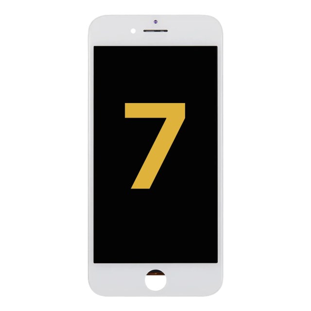 Display LCD completo con Steel Plate per iPhone 7 (Refurbished) (Bianco)