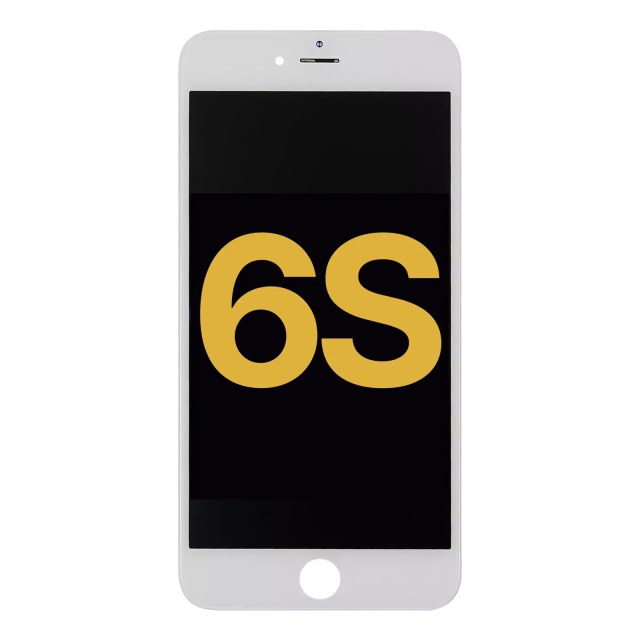 Display LCD completo con Steel Plate per iPhone 6S (Refurbished) (Bianco)