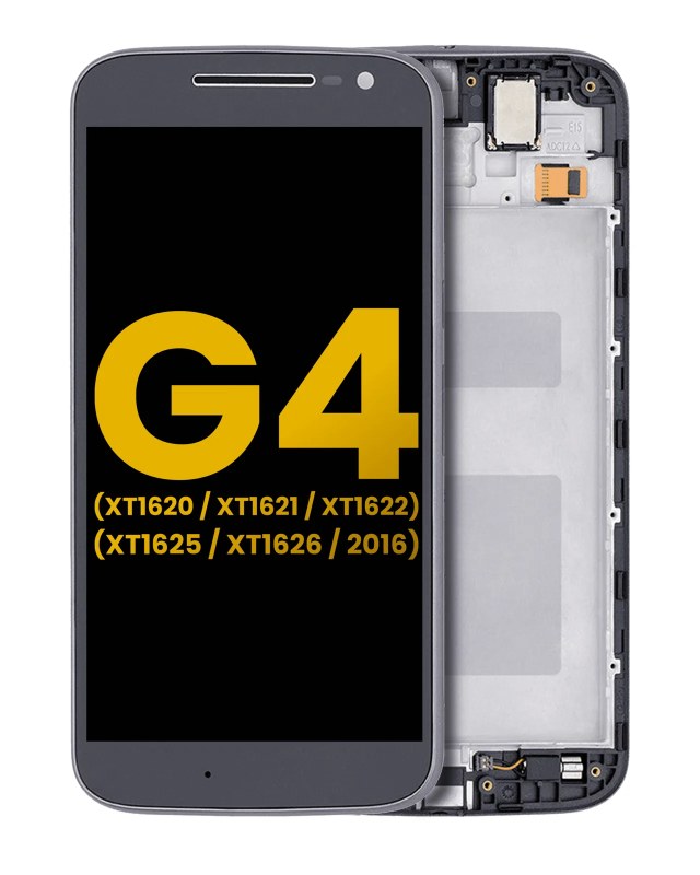Display LCD completo con Frame per Motorola Moto G4 (XT1620 / XT1621 / XT1622 / XT1625 / XT1626 / 2016) (Refurbished) (Nero)