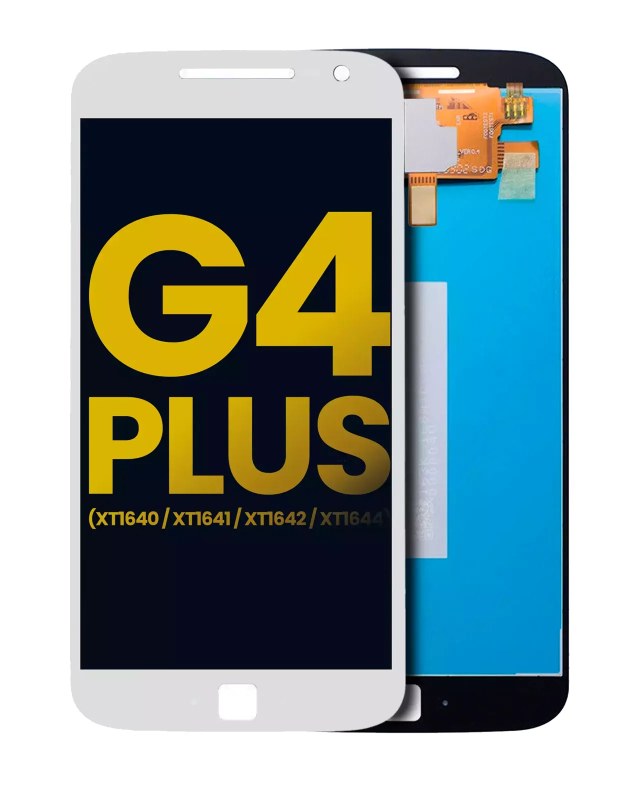 Display LCD completo senza Frame per Motorola Moto G4 Plus (XT1640 / XT1641 / XT1642 / XT1644 / 2016) (Refurbished) (Bianco)