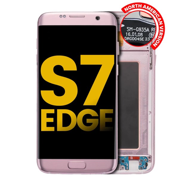 Display OLED completo con Frame per Samsung Galaxy S7 Edge G935A (North American Version) (Refurbished) (Oro rosa)