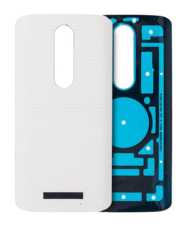 vetro cover posteriore per Motorola Droid Turbo 2 (XT1585 / XT1580 / XT1581 / 2015) (Bianco)