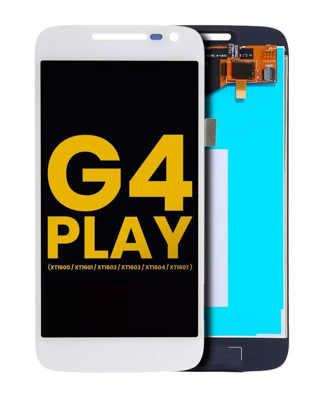 Display LCD completo senza Frame per Motorola Moto G4 Play (XT1600 / XT1601 / XT1602 / XT1603 / XT1604 / XT1607 / XT1609 / 2016) (Refurbished) (Bianco)