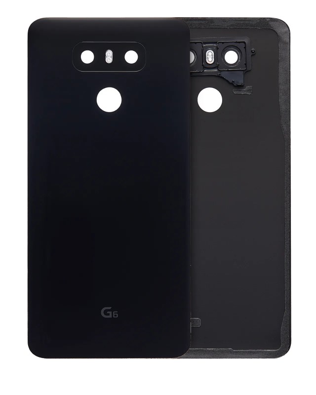 vetro cover posteriore con adesivo Pre-Installed per LG G6 (Astro Nero)