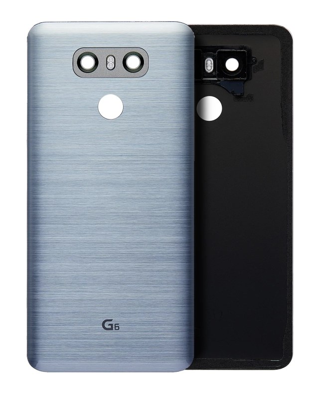 vetro cover posteriore con adesivo Pre-Installed per LG G6 (Ice Platinum Argento)
