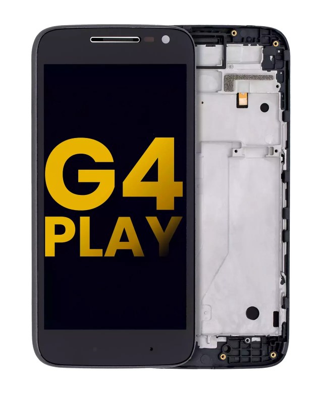 Display LCD completo con Frame per Motorola Moto G4 Play (XT1600 / XT1601 / XT1602 / XT1603 / XT1604 / XT1607 / XT1609 / 2016) (Refurbished) (Nero)