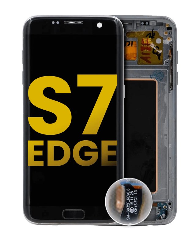 Display OLED completo con Frame per Samsung Galaxy S7 Edge (International / G935F) (Refurbished) (Nero Onyx)