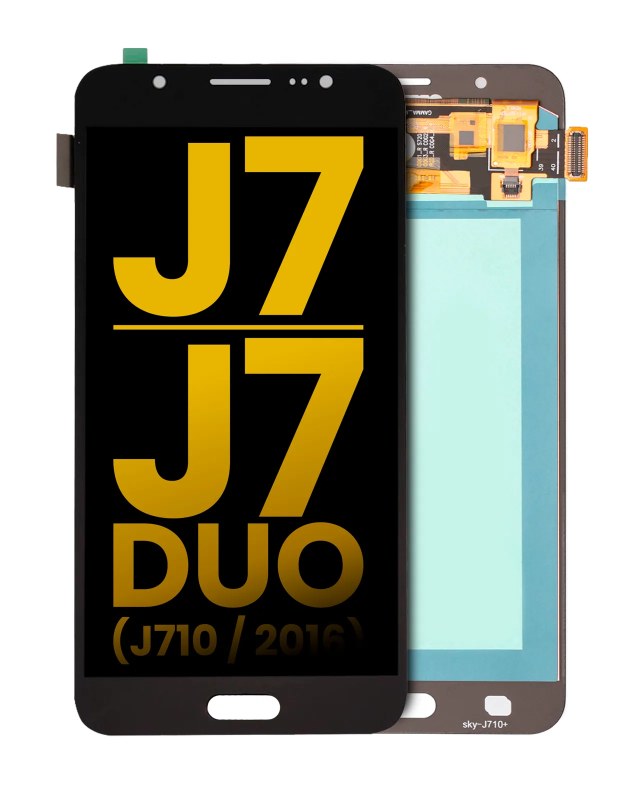 Display OLED completo senza Frame per Samsung Galaxy J7 / J7 Duo (J710 / 2016) (Refurbished) (Nero)