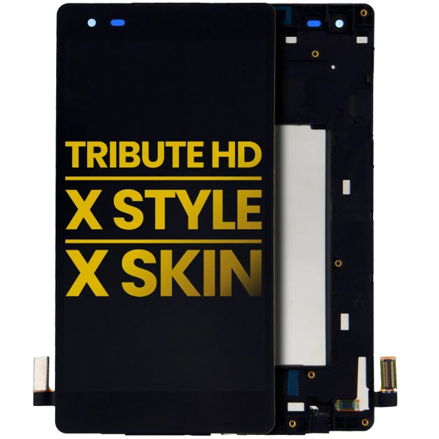 Display LCD completo con Frame per LG Tribute HD (LS676) / LG X Style (K200 / L53BL / L56VL) / LG X Skin (F740) (Refurbished) (Nero)