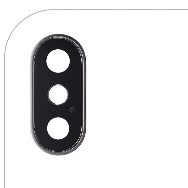 Lente fotocamera posteriore con staffa e Cornice per iPhone X (Argento)