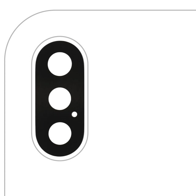 Lente fotocamera posteriore con adesivo (solo vetro) per iPhone X (10 pezzi) (Aftermarket Plus)