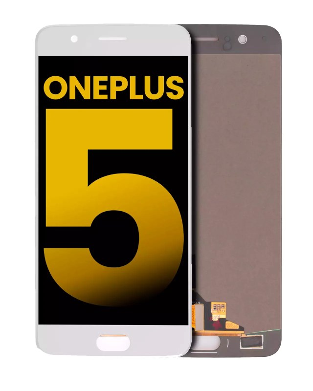 Display LCD completo senza Frame per OnePlus 5 (Refurbished) (Bianco)