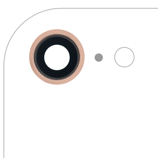 Lente fotocamera posteriore con staffa e Cornice per iPhone 8 (Oro) (10 pezzi)