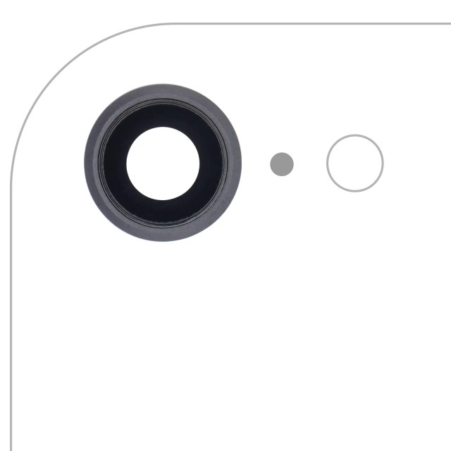 Lente fotocamera posteriore con staffa e Cornice per iPhone 8 / SE (2020) / SE (2022) (Aftermarket Plus) (Grigio siderale) (10 pezzi)
