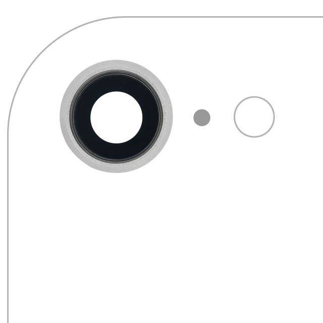 Lente fotocamera posteriore con staffa e Cornice per iPhone 8 / SE (2020) / SE (2022) (Aftermarket Plus) (Argento) (10 pezzi)