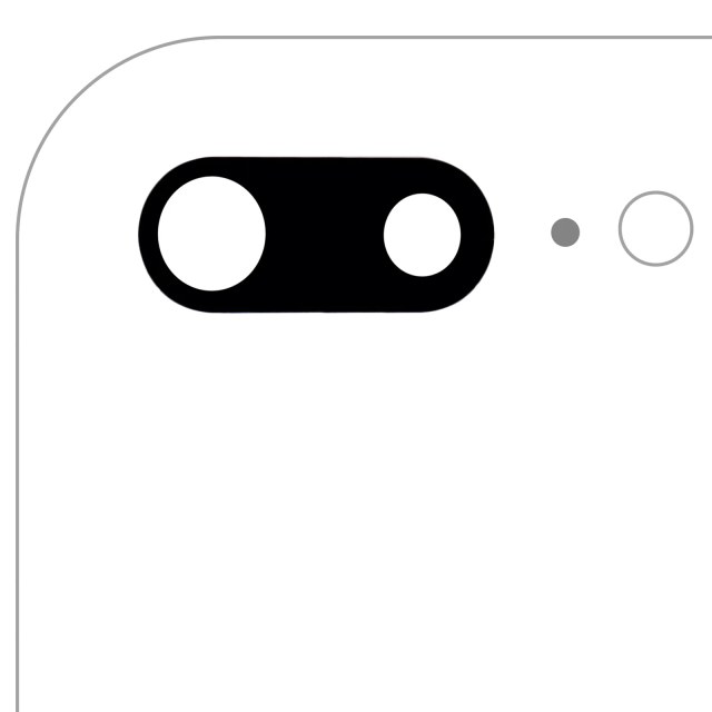 Lente fotocamera posteriore con adesivo (solo vetro) per iPhone 7 Plus / 8 Plus (10 pezzi) (Aftermarket Plus)