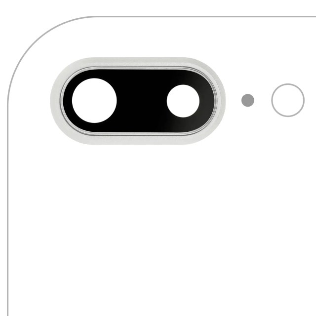 Lente fotocamera posteriore con staffa e Cornice per iPhone 8 Plus (Aftermarket Plus) (Argento) (10 pezzi)