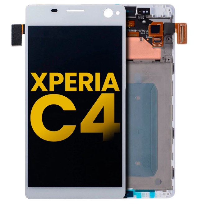 Display LCD completo con Frame per Sony Xperia C4 (E5303: E5306: E5333: E5343: E5353: E5363) (Refurbished) (Bianco)