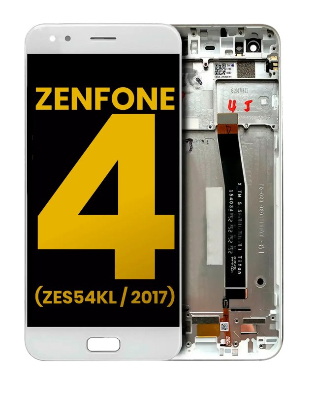 Display LCD completo con Frame per Asus ZenFone 4 (ZE554KL / 2017) (Refurbished) (Bianco)