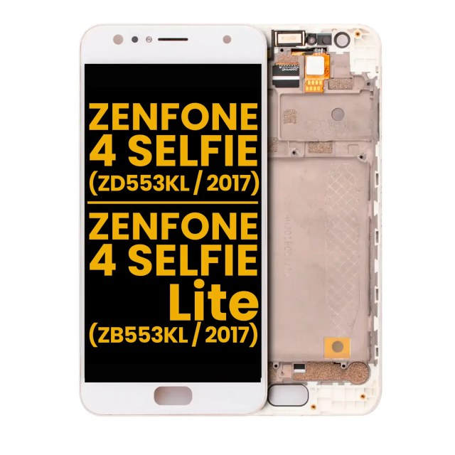 Display LCD completo con Frame per Asus ZenFone 4 Selfie (ZD553KL / 2017) / ZenFone 4 Selfie Lite (ZB553KL / 2017) (Refurbished) (Bianco)