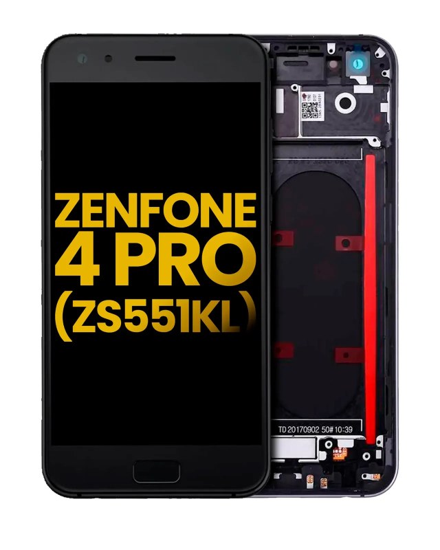 Display LCD completo con Frame per Asus ZenFone 4 Pro (ZS551KL / 2017) (Refurbished) (Nero)