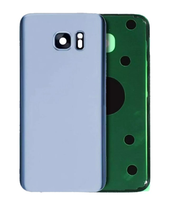 vetro cover posteriore con Vetro fotocamera per Samsung Galaxy S7 Edge (No Logo) (Coral Blu)