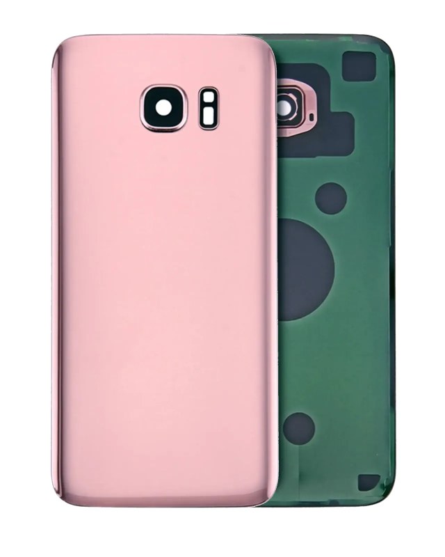 vetro cover posteriore con Vetro fotocamera per Samsung Galaxy S7 Edge (No Logo) (Rose Rosa)
