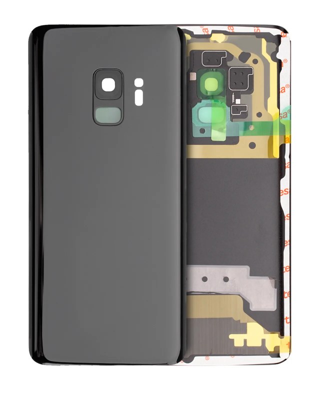 vetro cover posteriore con Vetro fotocamera per Samsung Galaxy S9 (No Logo) (Mezzanotte Nero)