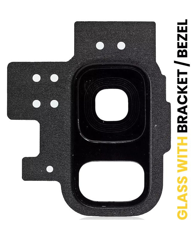 Lente fotocamera posteriore con staffa / Cornice per Samsung Galaxy S9 (Mezzanotte Nero)