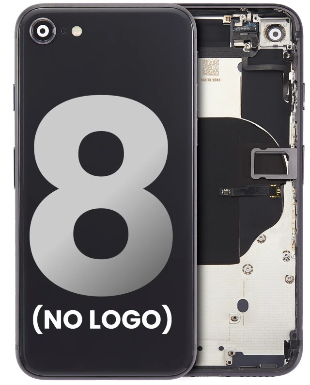 Scocca posteriore W/ Small Components Pre-Installed per iPhone 8 (No Logo) (Aftermarket Plus) (Grigio siderale)