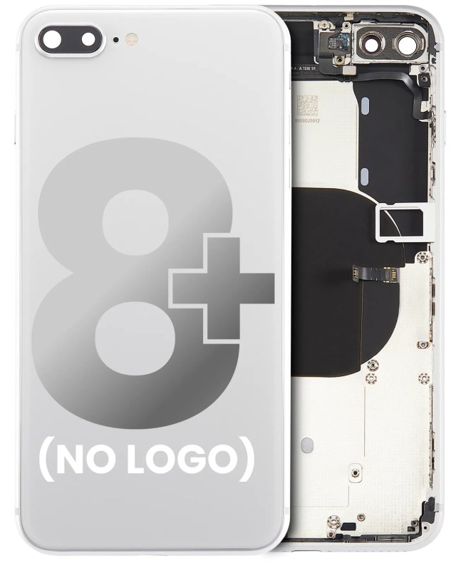Scocca posteriore W/ Small Components Pre-Installed per iPhone 8 Plus (No Logo) (Aftermarket Plus) (Argento)