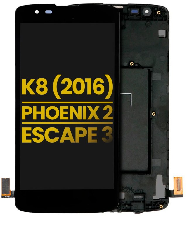 Display LCD completo con Frame per LG K8 (2016) / Phoenix 2 / Escape 3 (Refurbished) (tutti i colori)