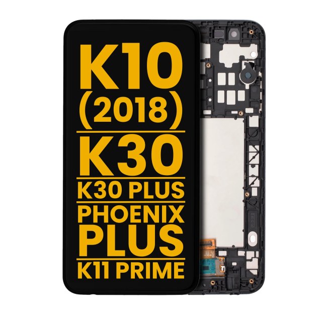 Display LCD completo con Frame per LG K10 (2018) / K30 / K30 Plus / Phoenix Plus / K11 Prime (Refurbished) (tutti i colori)