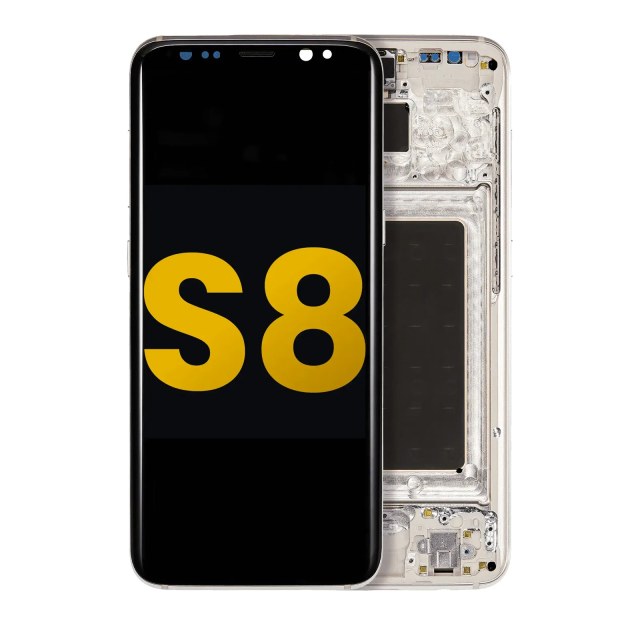 Display OLED completo con Frame per Samsung Galaxy S8 (Refurbished) (Arctic Argento)