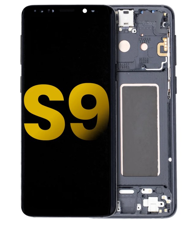 Display OLED completo con Frame per Samsung Galaxy S9 (Refurbished) (Mezzanotte Nero)