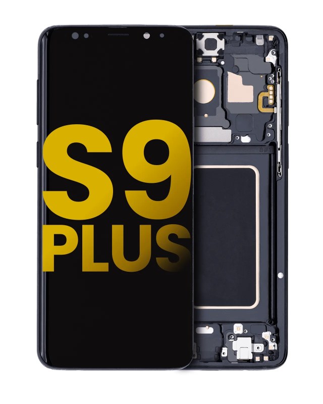Display OLED completo con Frame per Samsung Galaxy S9 Plus (Refurbished) (Mezzanotte Nero)