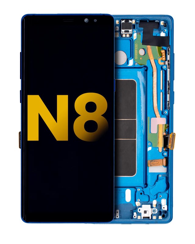 Display OLED completo con Frame per Samsung Galaxy Note 8 (Refurbished) (Deep Sea Blu)
