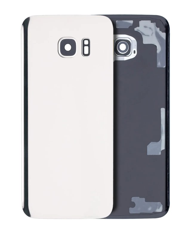 vetro cover posteriore con Vetro fotocamera per Samsung Galaxy S7 Edge (No Logo) (Bianco)