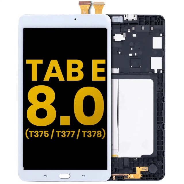 Display LCD completo con Frame per Samsung Galaxy Tab E 8.0" (T375 / T377 / T378) (2016) (Refurbished) (Bianco)