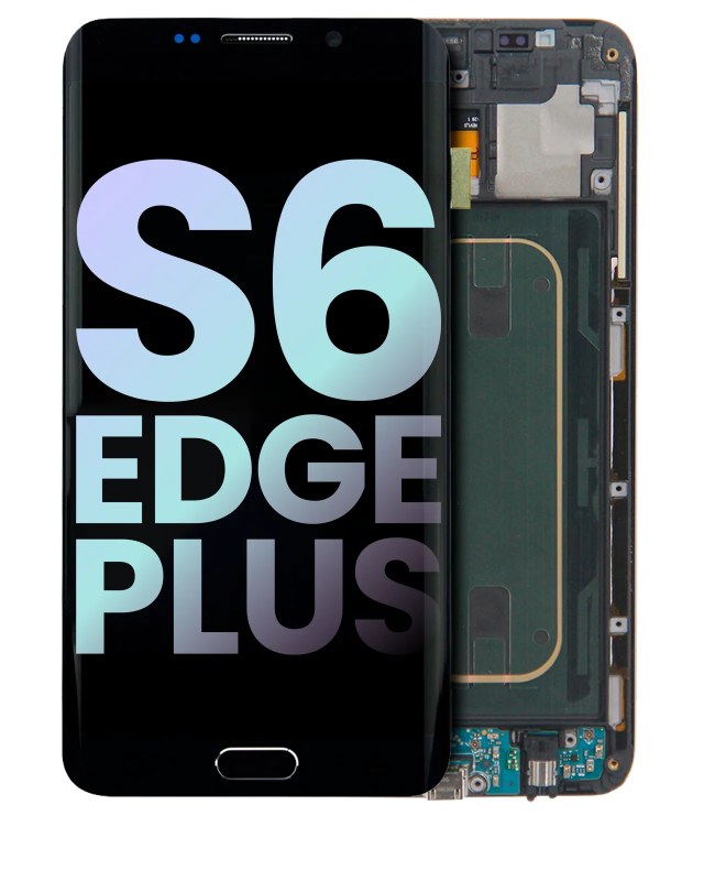 Display LCD completo con Frame per Samsung Galaxy S6 Edge Plus (Service Pack) (Verizon) (Nero zaffiro)