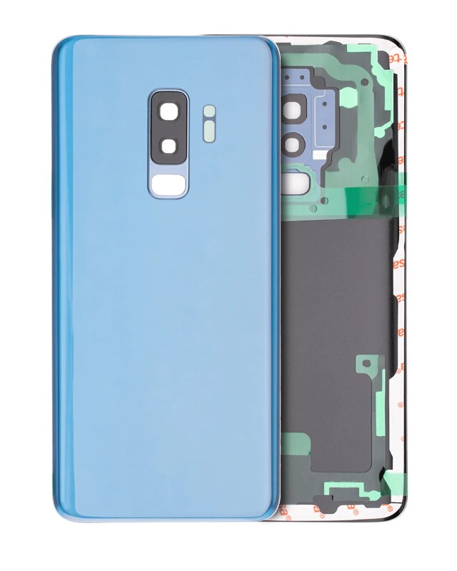 vetro cover posteriore con Vetro fotocamera per Samsung Galaxy S9 Plus (No Logo) (Coral Blu)