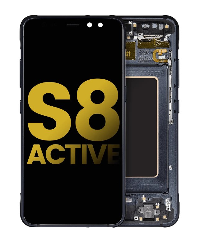 Display OLED completo con Frame per Samsung Galaxy S8 Active (Refurbished) (Meteor Grigio)